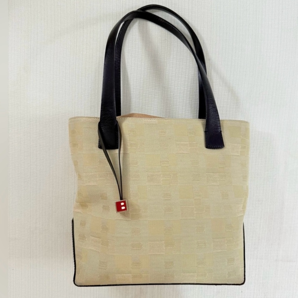 Bally Vintage Jacquard Logo Tote with Leather Trim – Made in Italy - Picture 14 of 15